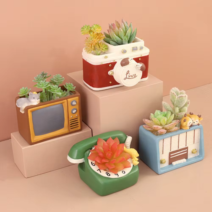 Retro Style Flower Pot | Aesthetic Room Decor