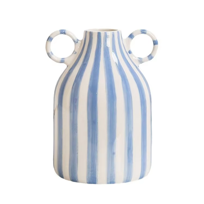 Striped Ceramic Vase | Aesthetic Room Decor