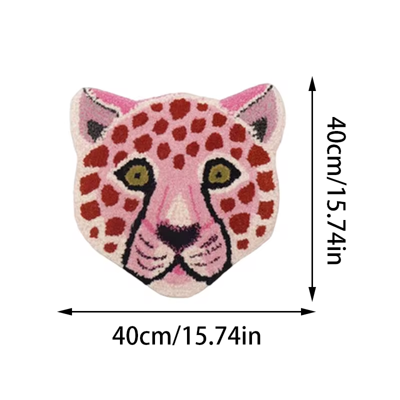 Preppy Pink Leopard Rug | Aesthetic Room Decor