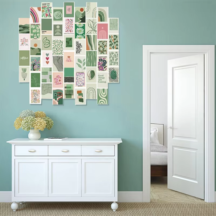 Sage Green Wall Collage | Aesthetic Room Decor