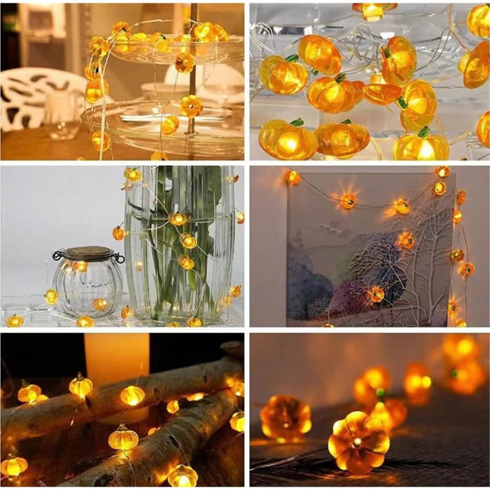 Pumpkin String Lights | Aesthetic Room Decor