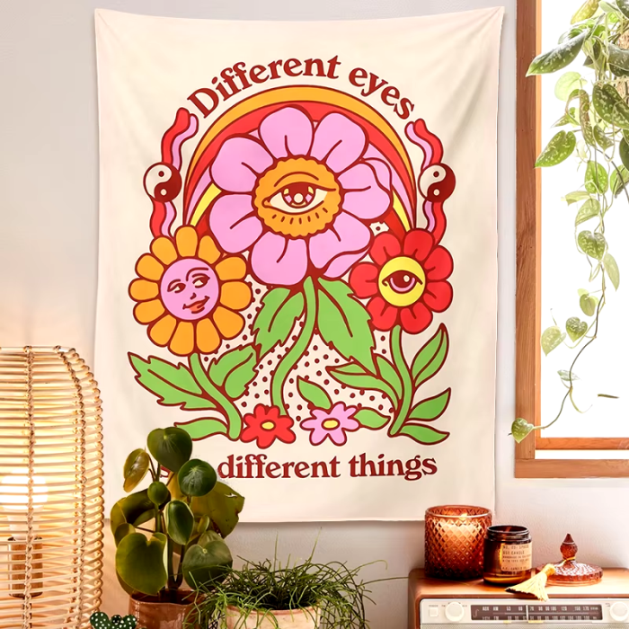 Indie Flower Tapestry | Aesthetic Room Decor