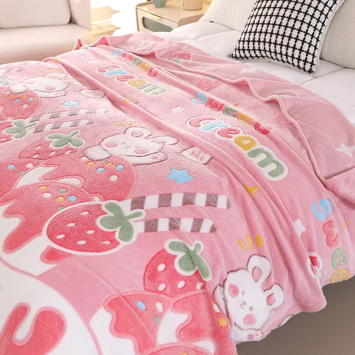 Strawberry Milk Blanket | Aesthetic Room Decor