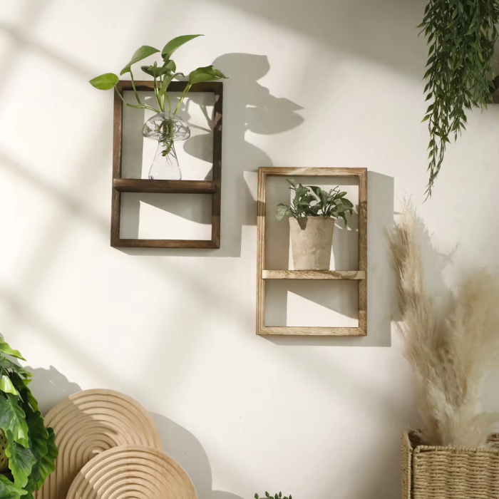 Wooden Framed Shelf | Aesthetic Room Decor