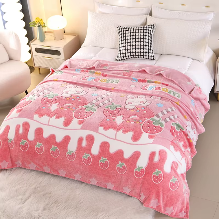 Strawberry Milk Blanket | Aesthetic Room Decor