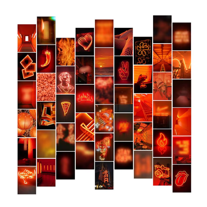 Orange Wall Collage | Aesthetic Room Decor