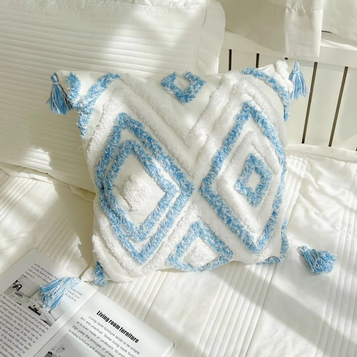 Nordic Blue Pillow Case | Aesthetic Room Decor