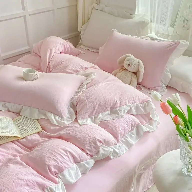 Soft Girl Bedding Set | Aesthetic Room Decor