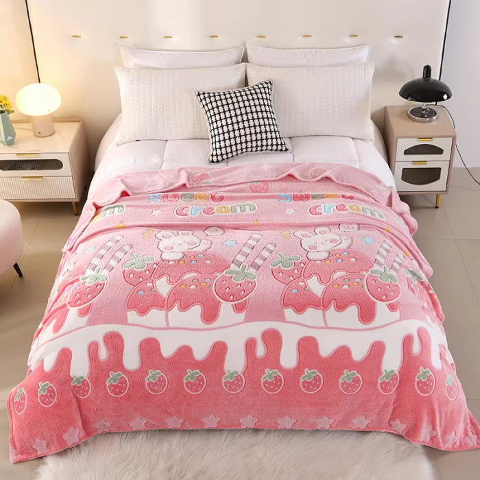 Strawberry Milk Blanket | Aesthetic Room Decor