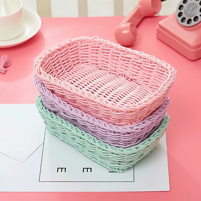 Preppy Desktop Basket | Aesthetic Room Decor