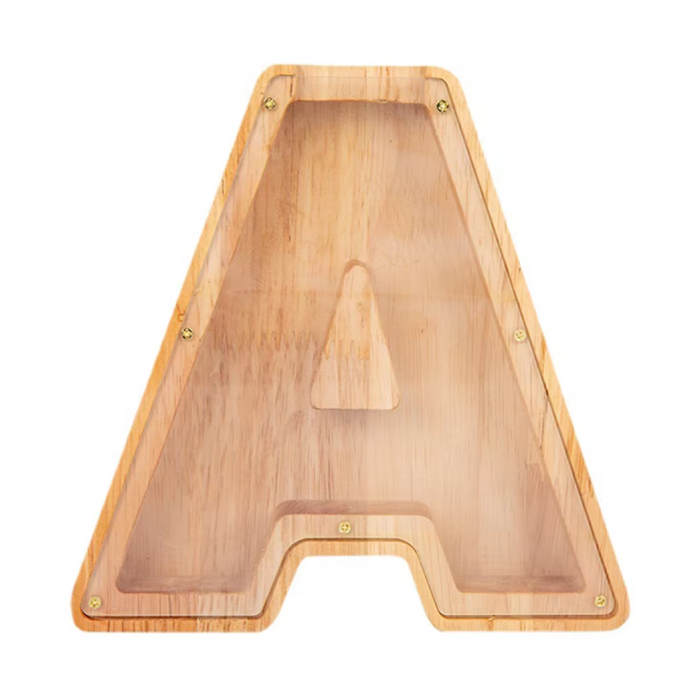 Wooden Letter Piggy Bank | Aesthetic Room Decor