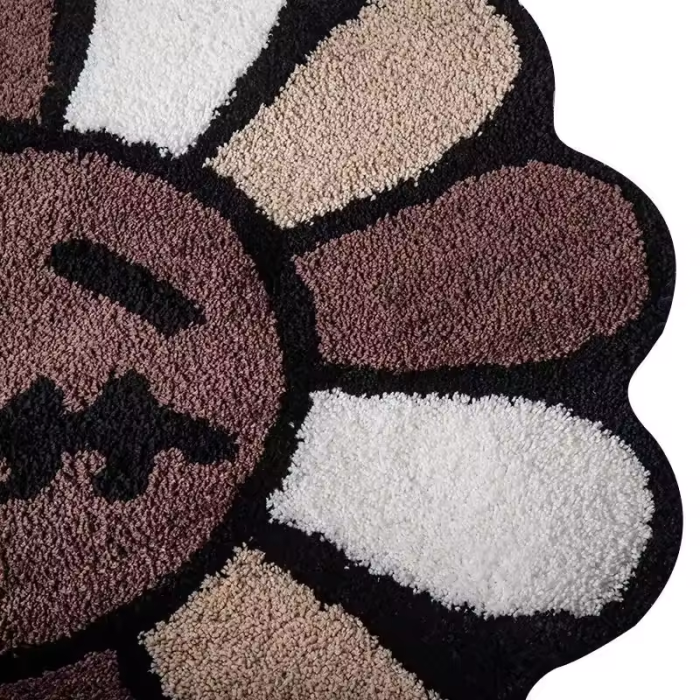 Black Sunflower Rug | Aesthetic Room Decor