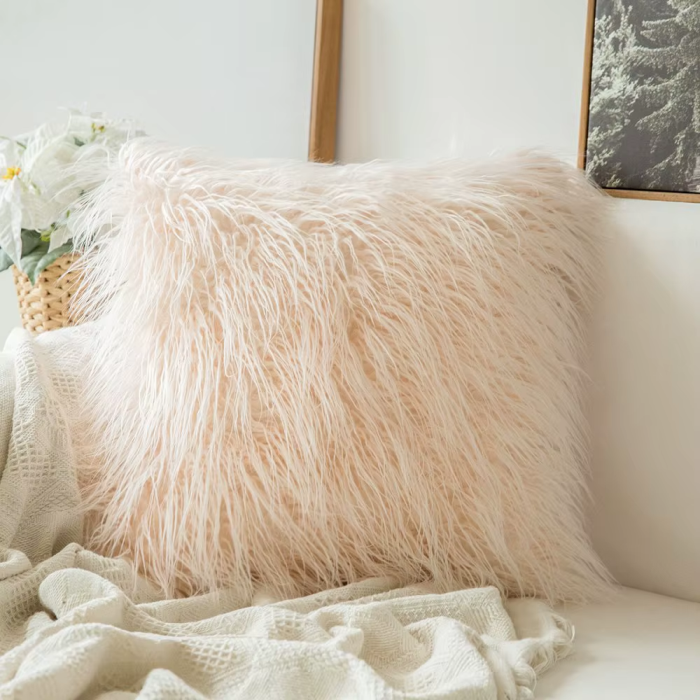 Hairy Fur Pillow Cover | Aesthetic Room Decor