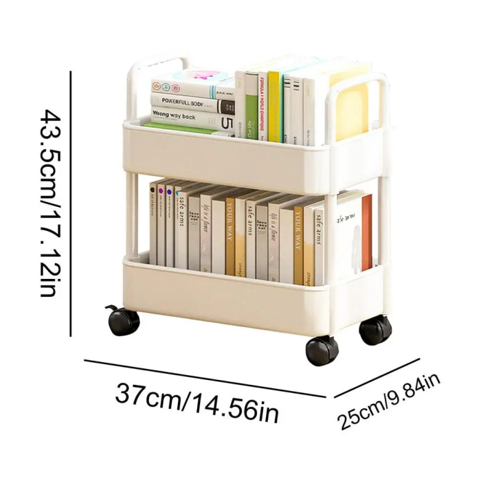 2 Tier Book Storage Trolley | Aesthetic Room Decor