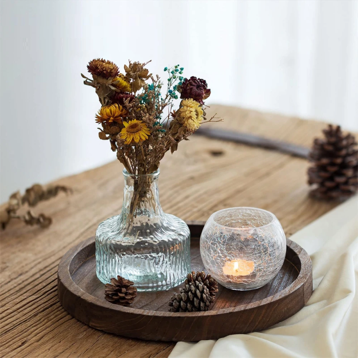 Rustic Round Decorative Tray | Aesthetic Room Decor