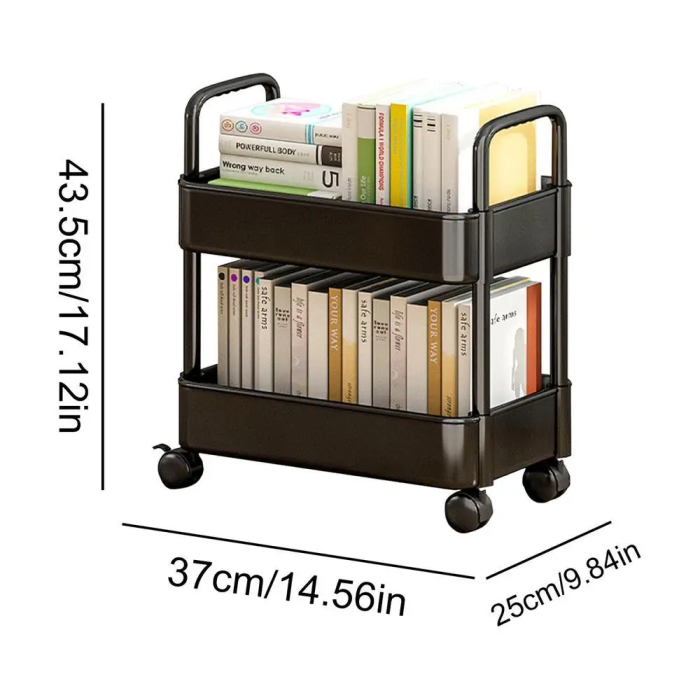 2 Tier Book Storage Trolley | Aesthetic Room Decor