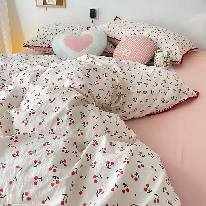 Vintage Cherry Bedding Set | Aesthetic Room Decor