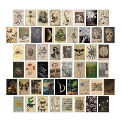 Darkest Academia Wall Collage | Aesthetic Room Decor