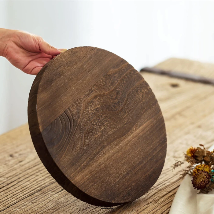 Rustic Round Decorative Tray | Aesthetic Room Decor