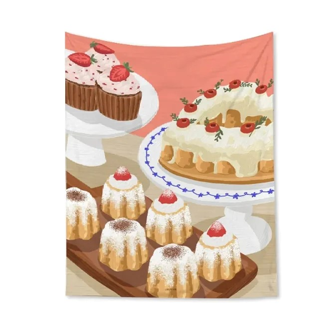 Kawaii Baking Tapestry | Aesthetic Room Decor