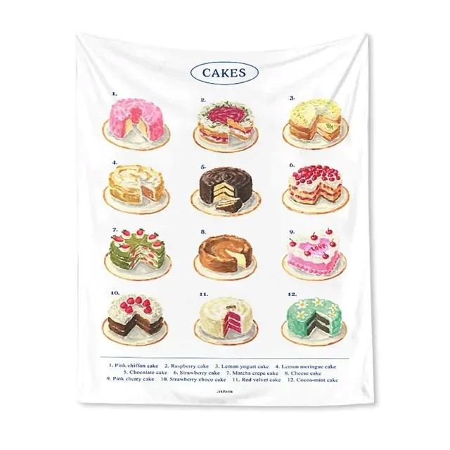 Kawaii Baking Tapestry | Aesthetic Room Decor