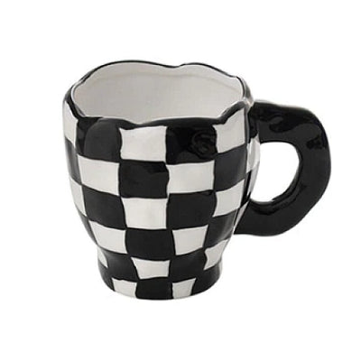 Aesthetic Checkered Mug  Aesthetic Room Accessories