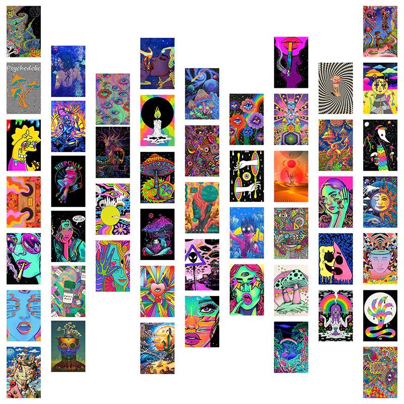 Aesthetic Collage Walls | Psychedelic Collage Kit